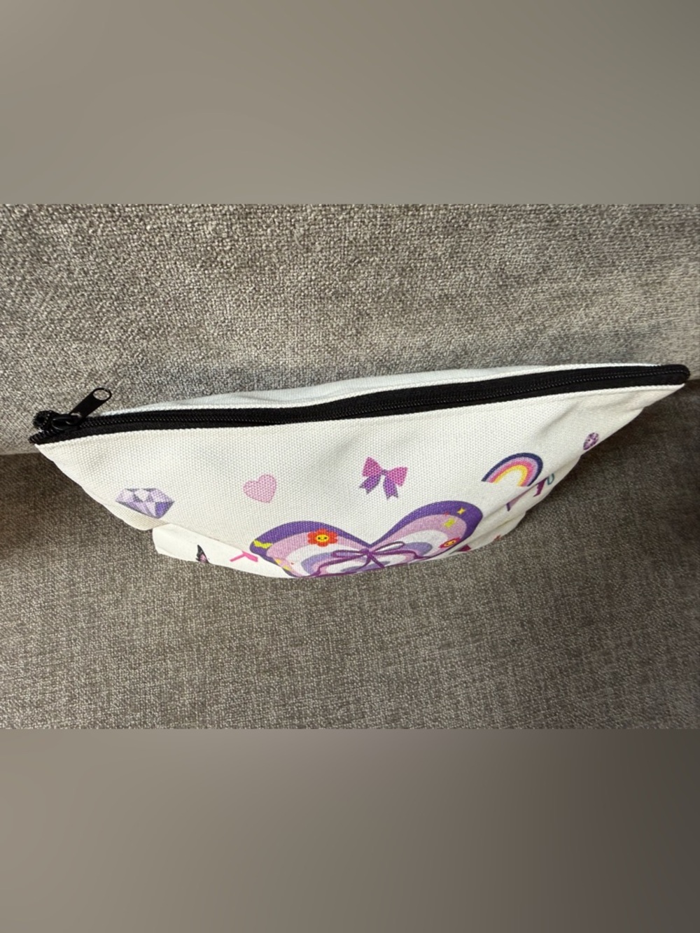 Purple Heart Cherry Graphic Organizer Zipper Pouch. NWOT (Material type; Canvas) - Picture 3 of 6